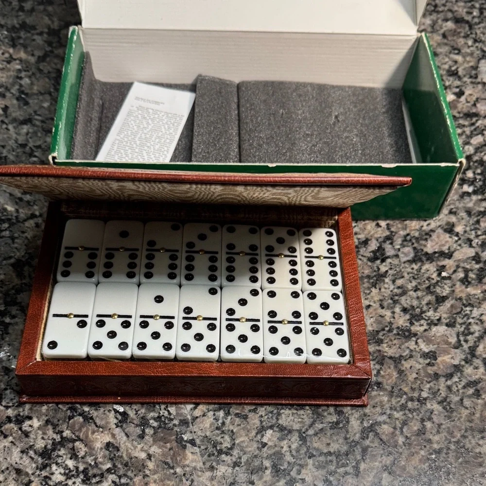 Italfama leatherette double Domino Set made in Italy - Picture 9 of 16